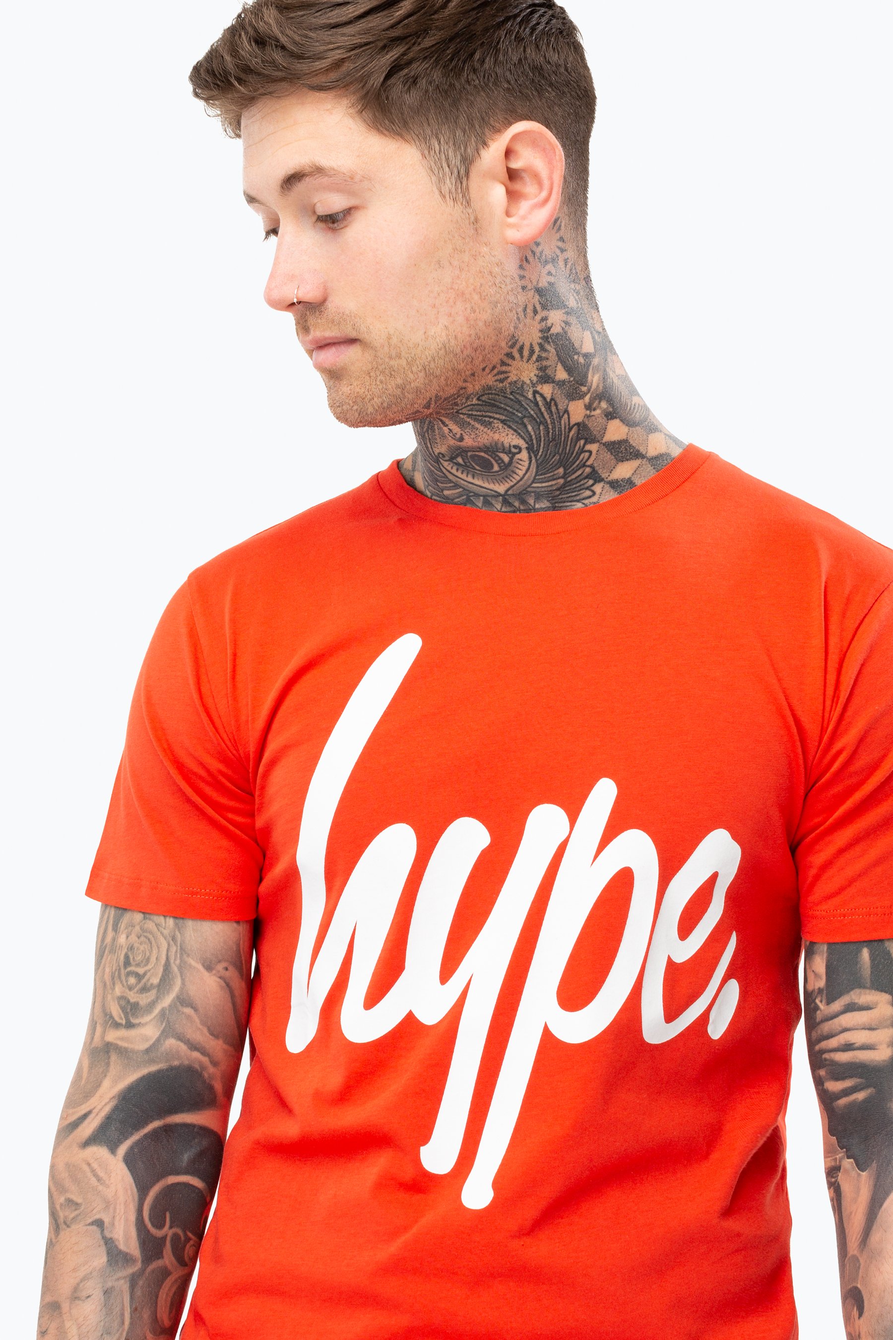 Hype Red Script Mens T-Shirt | Size Medium