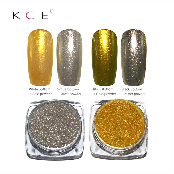 wholesale-nail art professional metal nail polish gold and silver ,color manicure makeup mirror chrome effect pigment powder with brush