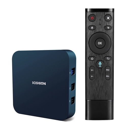 SCISHION AI ONE Android TV Box with Voice Remote Control