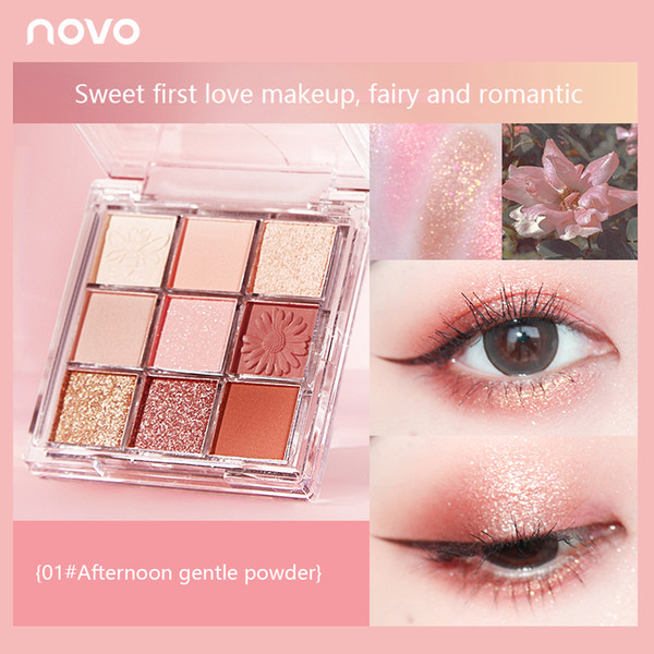 1 pcs floral color mousse eye shadow palette long lasting waterproof no smudge 9 colors makeup eye shadow beauty cosmetics tslm1
