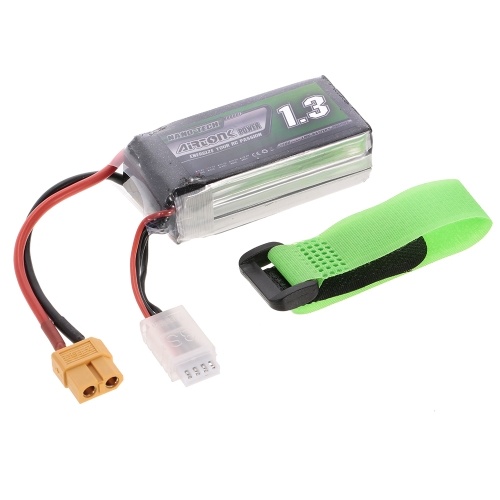 11.1V 1300mAh 30C 3S Rechargeable Li-Po Battery with XT60 Plug for RC Racing Drone Quadcopter Helicopter Airplane Car Truck