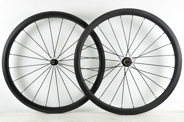 Free shipping 700C 38mm depth road bike carbon wheelset 25mm width clincher carbon wheels with powerway R36 hub U-shape rim
