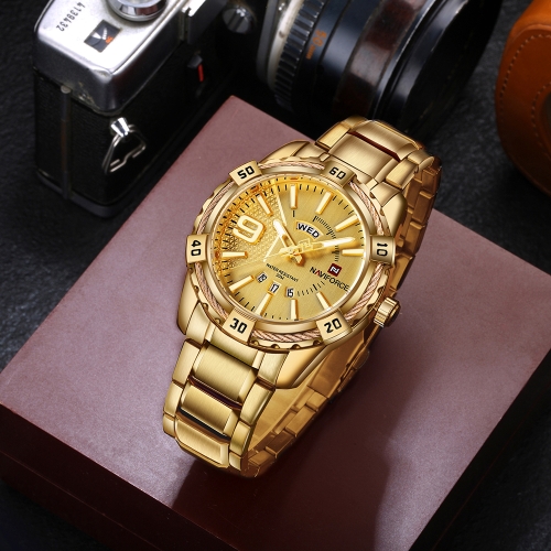 NAVIFORCE Fashion Causal Men Watches Quartz Male Watch 3ATM Water-resistant Luminous Wristwatch Calendar Time Display