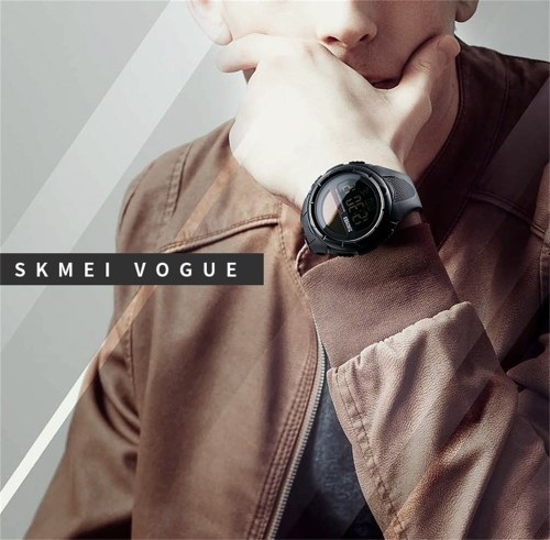 SKMEI 1405 Hommes Montre Analogique Numérique De Mode Casual Sports Montre-Bracelet 5ATM Étanche En Cuir Bracelet Rétro-Éclairage Multifonctionnel Montres Relogio Masculino