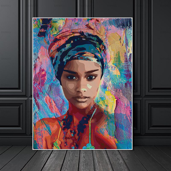 modern figure portrait art lady painting wall art poster prints wall art picture for living room home decor (no frame)