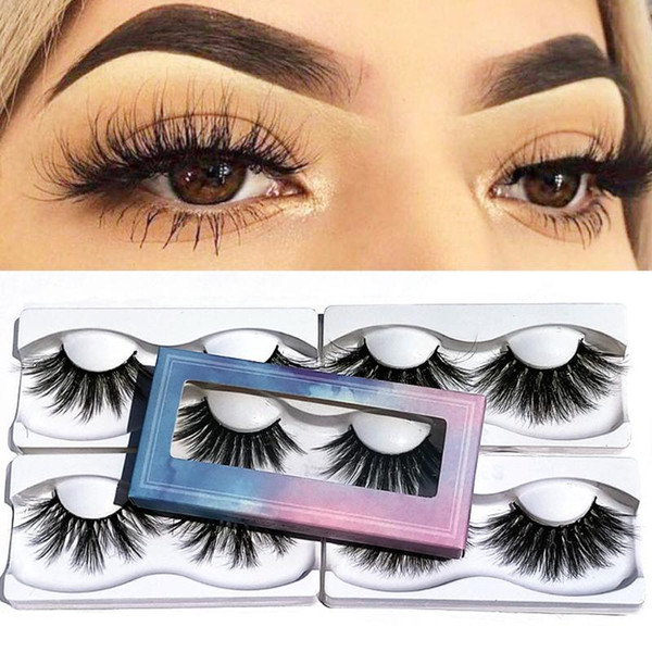 1 pair natural 3d mink lashes false eyelashes thick wispies fluffy lash handmade mink eyelashes reusable eyelash makeup