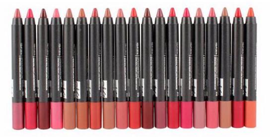 e new arrival 19pcs/lot menow makeup matte kiss proof lipstick long lasting effect powdery soft waterproof matte lipstick lip pencil crayon