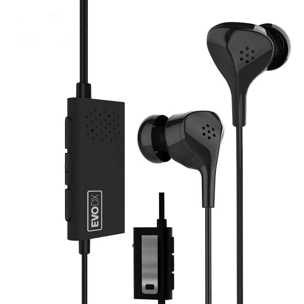 EvoDX Active Noise Cancelling Wired Earphones In-Ear Headset with Mic and Remote - Eco Box and Case