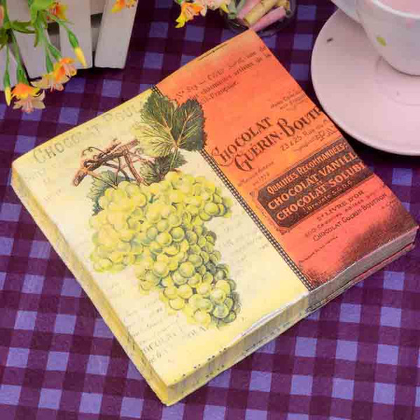 100% virgin wood tissue napkin retro grapes paint color disposable handkerchief serviettes 2 layers online sd920