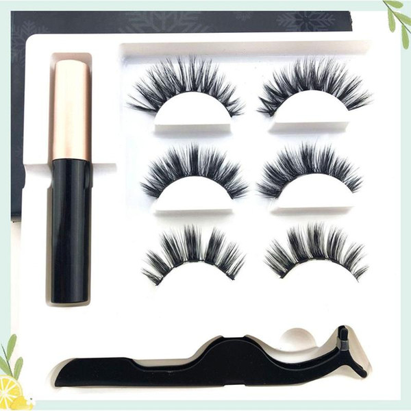 magnetic eyelashes set waterproof long lasting magnet false eyelashes with liquid eyeliner waterproof false lashes