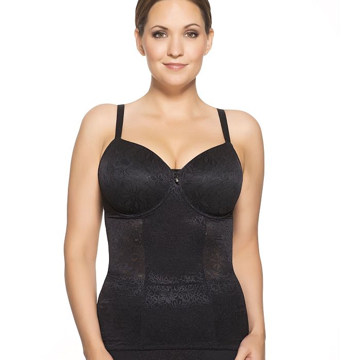 ULLA DESSOUS Alice BH Hemd mit Bügel Liner, Schwarz Schwarz | 110 E