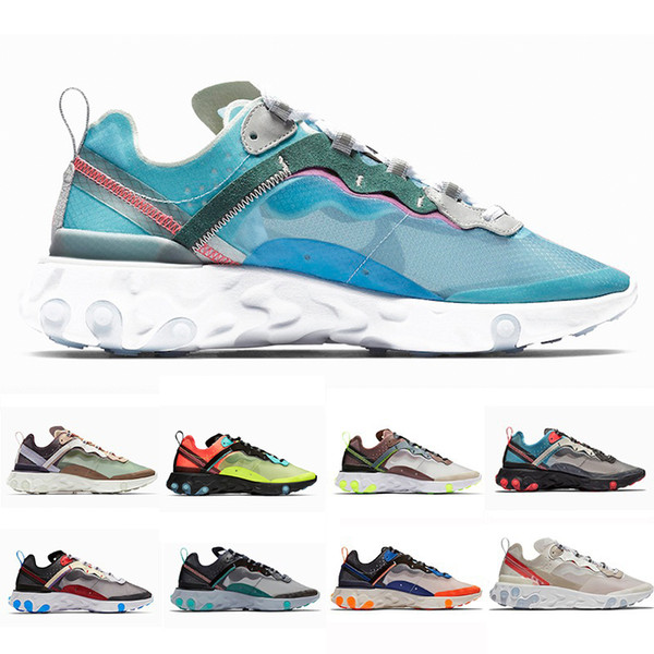 Hot Total React Element 87 Running Shoes For Women men Dark Grey Blue Chill Trainer 87s Sail Green Mist Sports Sneakers 36-45