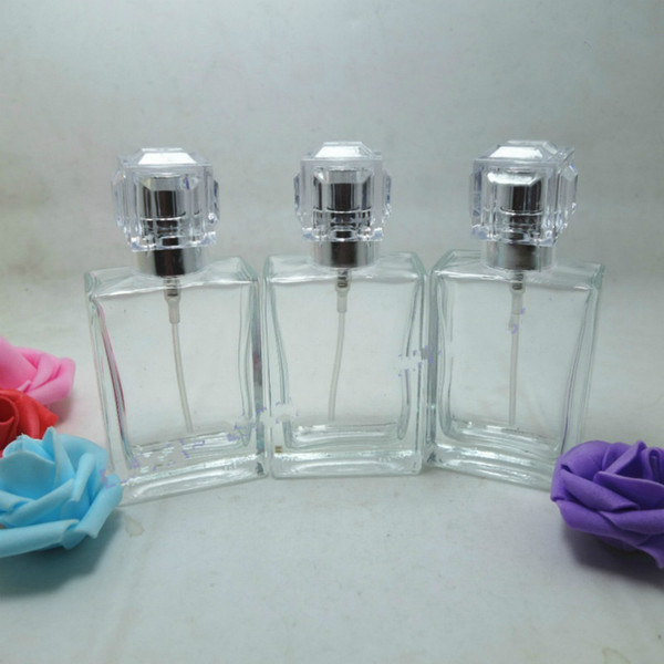 30ml square glass perfume bottle cosmetic dispensing nozzle spray bottles 100pcs/lot ing