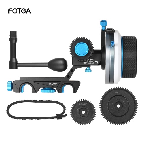 FOTGA DP500III Follow Focus FF A / B dur Arrêt w / Speed ​​Manivelle 0.8m Gear Set pour 15mm Rod Rig Vidéo Film Making Système