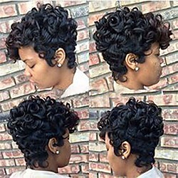 perruques noires pour les femmes ombre courte brun noir perruques de cheveux bouclés pour les femmes noires perruques synthétiques courtes pour les femmes noires perruques femmes afro-américaines Lightinthebox