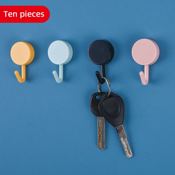 Universal Hook Small Strong Adhesive Keys Wall Hanging Punch-Free Seamless Sticky Hooks Coat Rack Household Storage 1221707