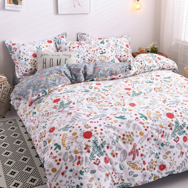 Floral Bedding Set brief flowers duvet cover bed linen single queen king size bed cover 3pcs 1012