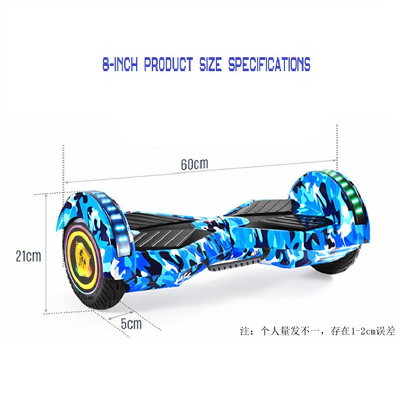 new 8 inch big tire electric skateboard double motor two-wheel cross-country scooter hoverboard with bluetooth speaker