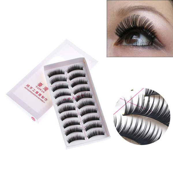 10 pairs/set fashion women long thick black false eyelashes makeup natural handmade fake thick false eye lashes