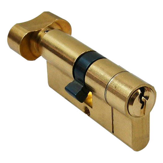 6-Pin Anti-Bump/ Anti-Snap Euro Thumb-Turn Cylinder Lock, 35-35mm (70mm Polished Brass)