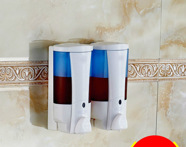 soap dispenser double head soap dispenser wall-mounted l bathroom hand wash bottle toilet shower gel box