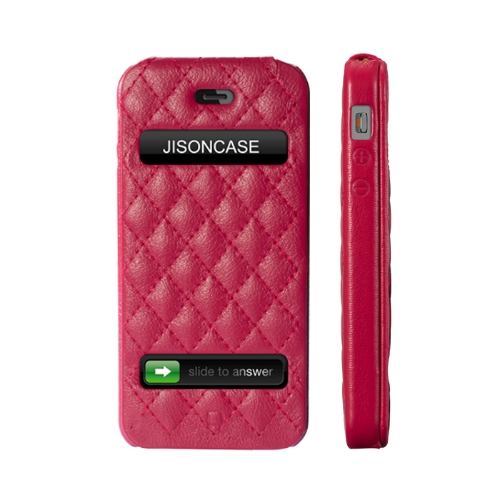 Jisoncase Flip Matelasse cuir Etui Housse pour iPhone 5