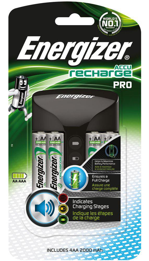 Energizer Intelligent Pro Fast AA and AAA Battery Charger - Complete with 4 x AA 2000mAh Batteries