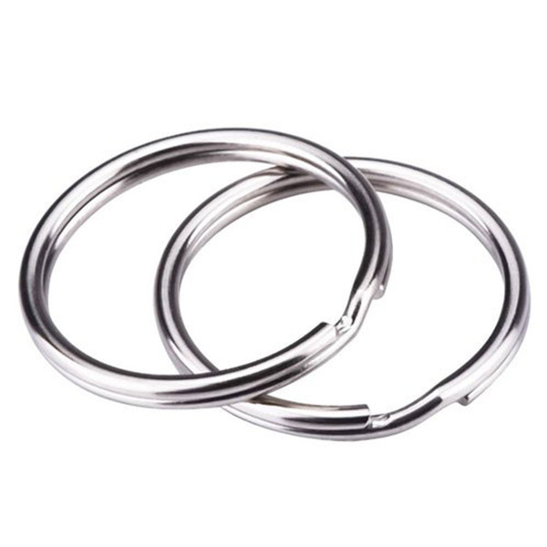 1pcs metal split key chain round edged ring connector 25mm silver