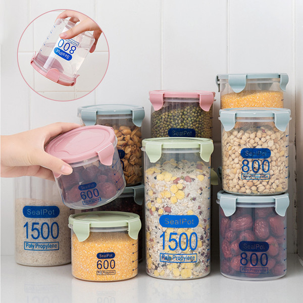 box organizer case kitchen 1 pcs 600/800 /1000ml kitchen storage box sealing preservation plastic fresh pot container