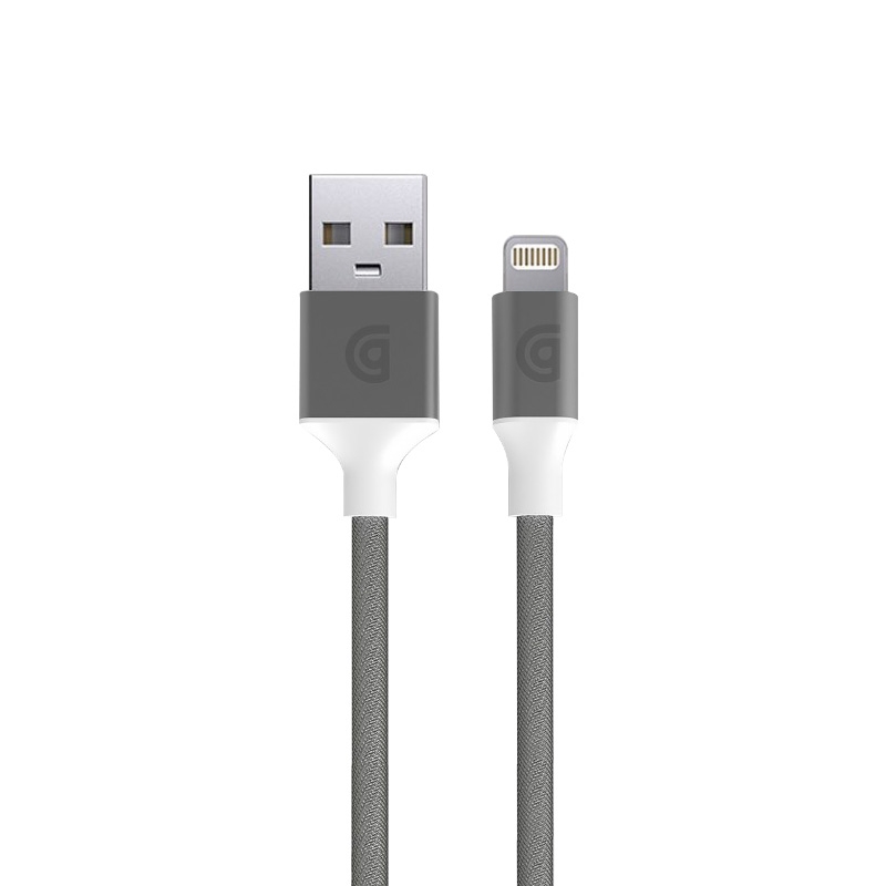 Griffin 1m Charge/Sync Cable, Braided Lightning for iPhone X,8,7,6,5 Plus - Silver