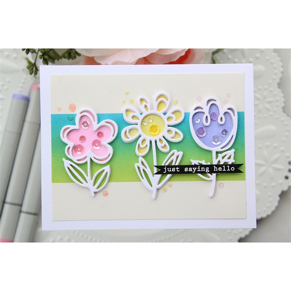 sun flowers with leaf metal cutting dies stencils for diy scrapbooking decorative crafts embossing paper cards making