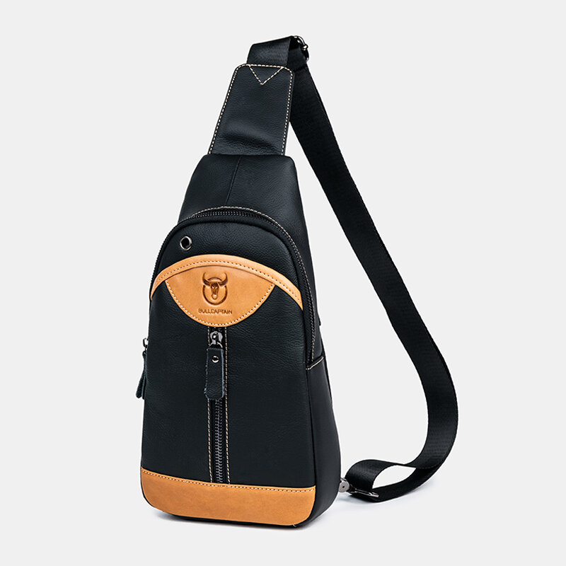 Bullcaptain Genuine Leather Multi-color Chest Bag Shoulder Bag Crossbody Bag