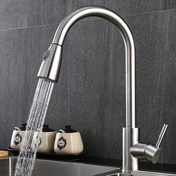 kitchen faucets silver single handle pull out kitchen tap single hole handle swivel 360 degree water mixer tap