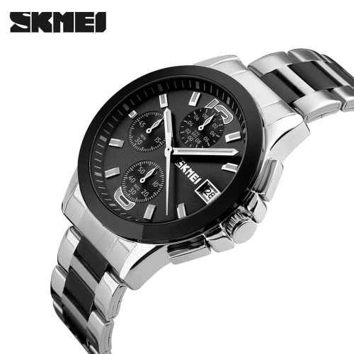 SKMEI 2016 Top Brand New Arrival Men Business Luxury Wristwatch Six Pins Quartz Watch 30M Waterproof Dress Watches Stopwatch