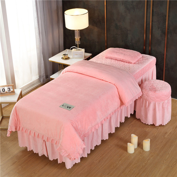 princess style warm crystal velvet bedding set 4 5 6 pcs massage spa beauty salon customized size duvet cover pillowcase