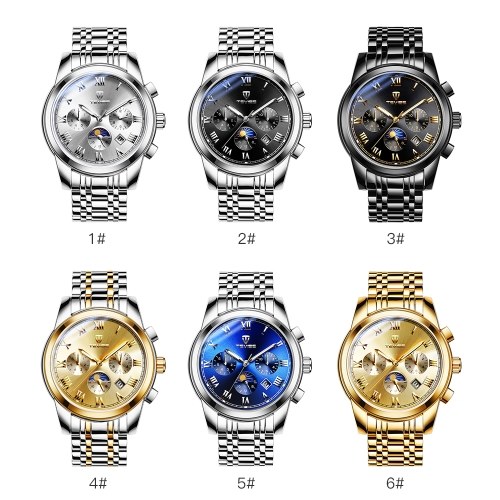 TEVIS montre multifonctionnelle hommes mode mécanique automatique montre étanche montre bracelet en acier inoxydable