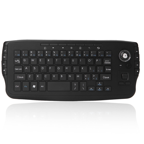 E30 2.4GHz Wireless QWERTY Keyboard with Trackball Mouse Black