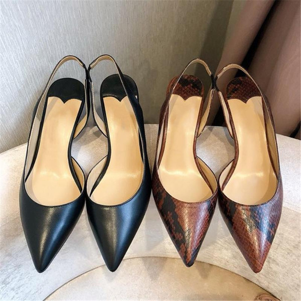 Genuine Leather Women's Heels Classic Mature Ladies Sandals Wedding/Party/Office Fashion Solid Shoes