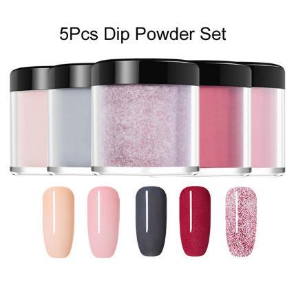 5pcs/set dipping system dip nail with base activator brush saver liquid natural dry without lamp glitter