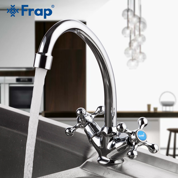 frap kitchen faucet brass dual handle kitchen sink faucet saving water mixer taps cold and water tapware