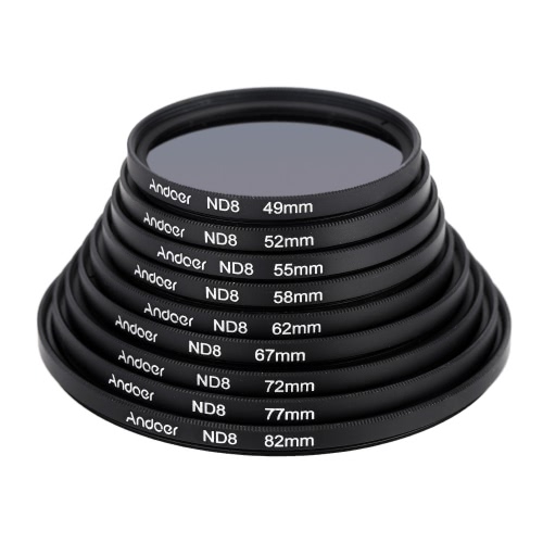 Andoer 67mm UV+CPL+ND8 Circular Filter Kit Circular Polarizer Filter ND8 Neutral Density Filter with Bag for Nikon Canon Pentax Sony DSLR Camera