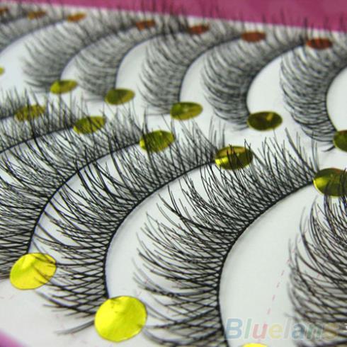 wholesale-10 pairs makeup beauty false eyelashes extension long thick cross eye lashes