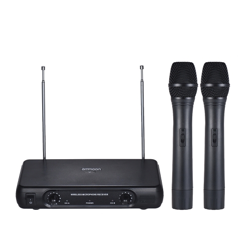 ammoon VHF Wireless Microphone System Handheld Microphone Professional Karaoke Singing Machine for Smart Phone /iPad /PC /Tablet