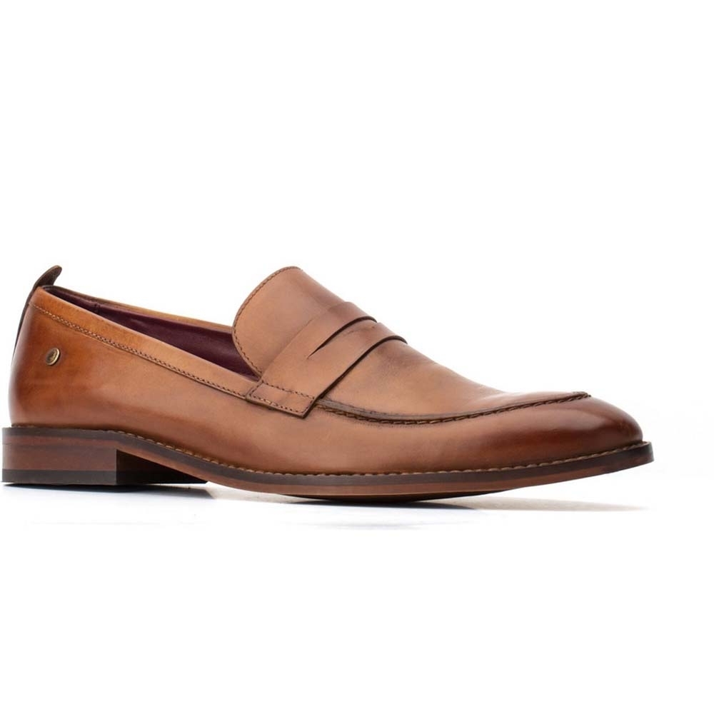 Base London Mens Lens Washed Leather Slip On Loafer Shoes UK Size 12 (EU 46)