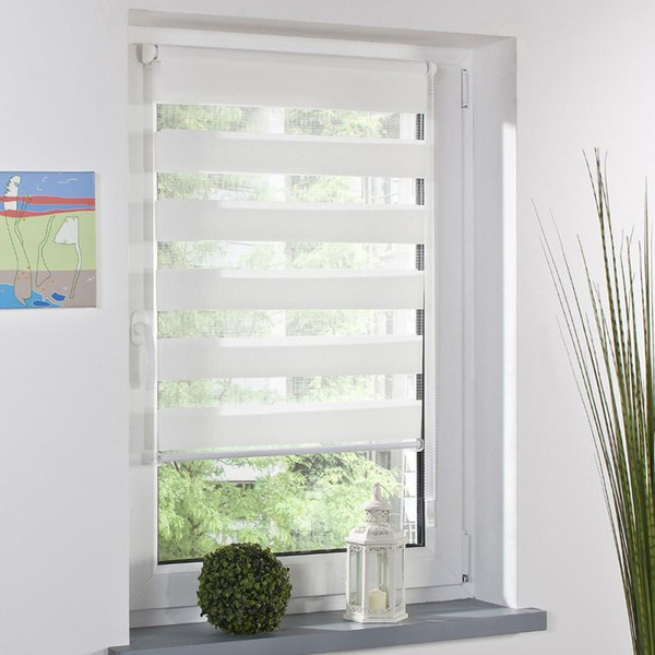 Fashion Roller Zebra Blind Curtain Window Shade Decor Home Office White