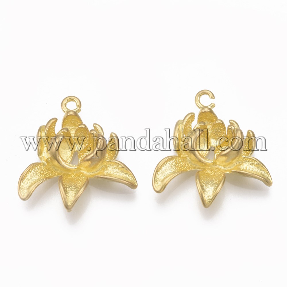 Brass Links/Connectors, Nickel Free, Flower, Unplated, 18x18x4.5mm, Hole: 1.2mm