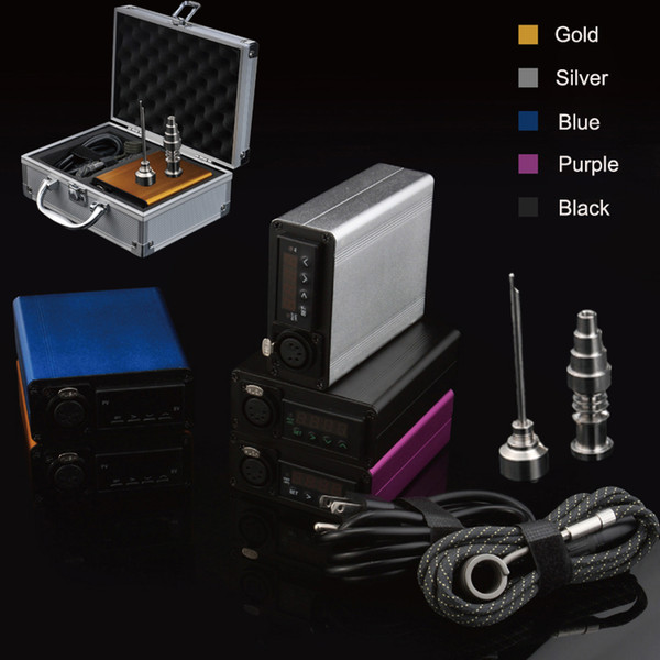 colorful nail kits electronic vaporizer dab nail heater coils temperature control box nail for hookah water pipe