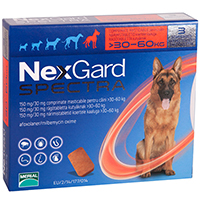 Nexgard Spectra Tab Xlarge Dog 66-132 Lbs Red 6 Pack