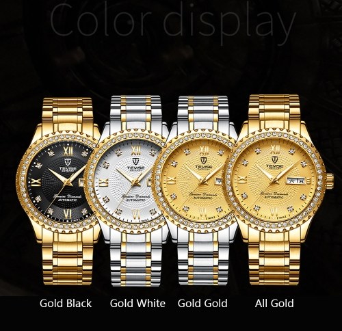 TEVISE T807B Wrist Watch Men Brand Watch Semi-automatic Mechanical Fashion Luxury Waterproof Watch Luminous Business Casual Watch