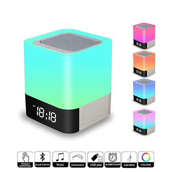 musky dy28 plus portable bluetooth speaker led night light lamp with led display handsalarm clock micro sd built-in 4000mah